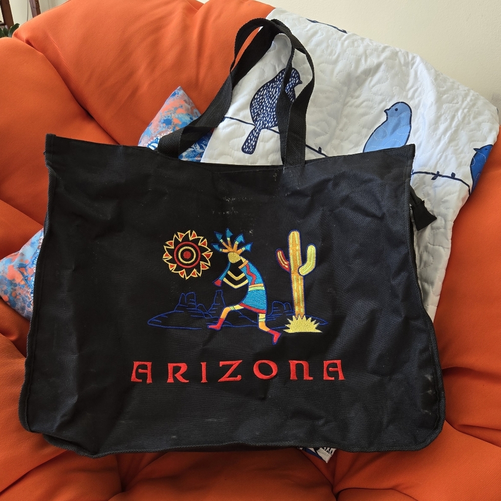 Large Arizona Black Tote Bag